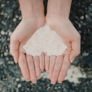 Holding a handful of silica