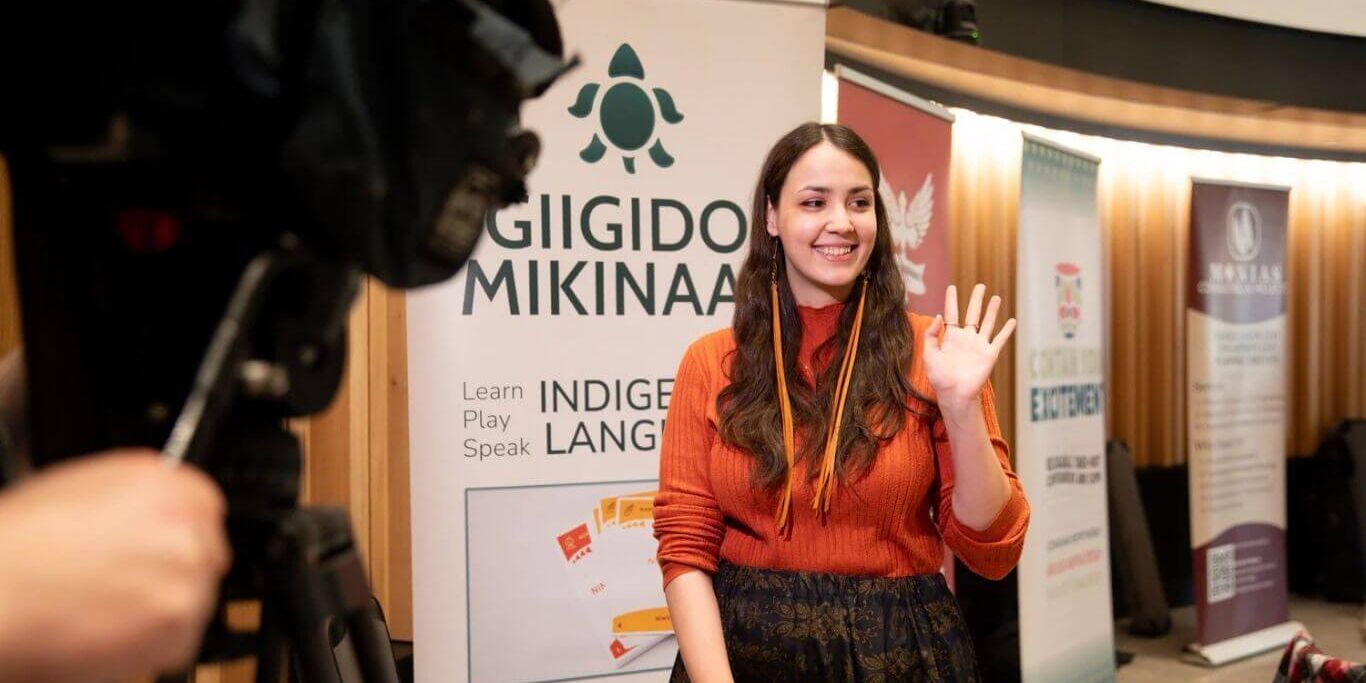 Reclaiming-Language-Rebuilding-Connection Shyla Niemi is a proud Anishinaabekwe entrepreneur and founder of Giigido Mikinaak